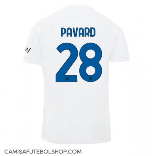 Camisa de time de futebol Inter Milan Benjamin Pavard #28 Replicas 2º Equipamento 2023-24 Manga Curta